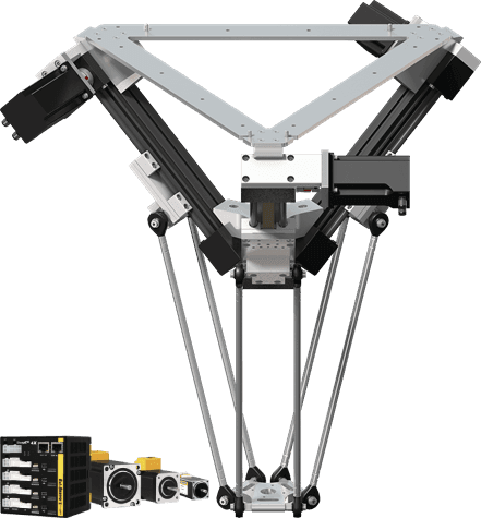 Robot delta : avec Ezi-SERVOII EtherCAT 3X système de pilotage, périmètre de travail d'un diamètre de 360 mm