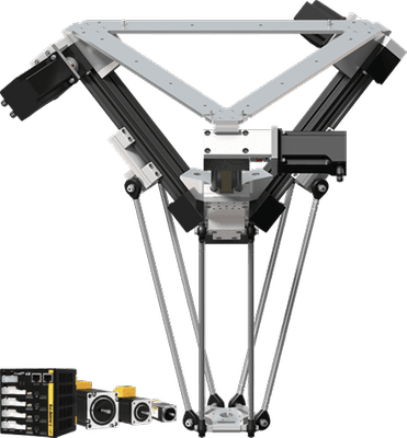 Robot delta : avec Ezi-SERVOII EtherCAT 3X système de pilotage, périmètre de travail d'un diamètre de 660 mm